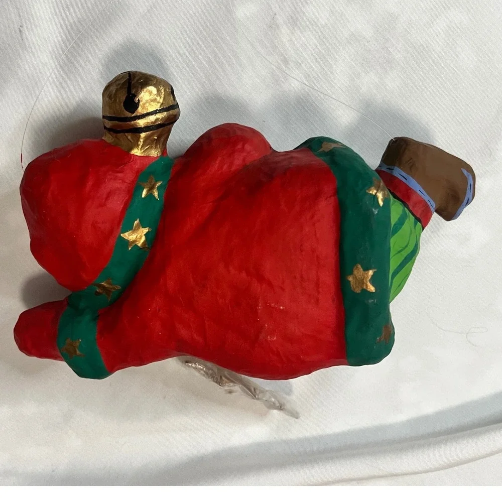 Paper mache Flying Santa with‎ gold stars